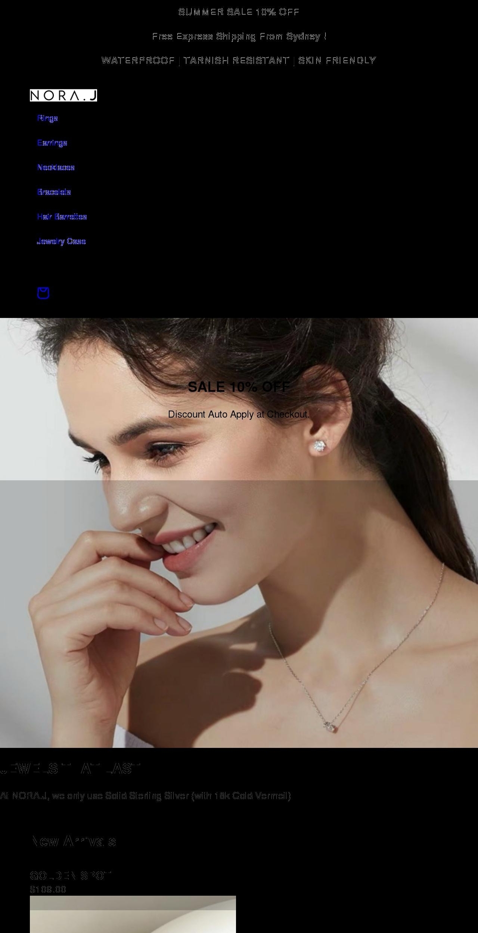 nora-j.com shopify website screenshot