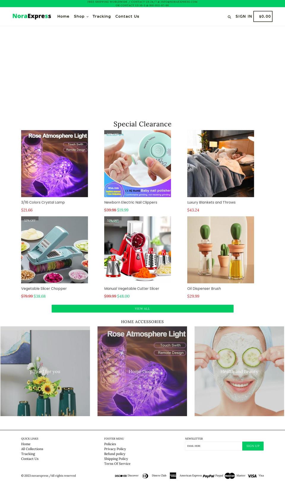 Tikarol-zip Shopify theme site example noraexpress.com