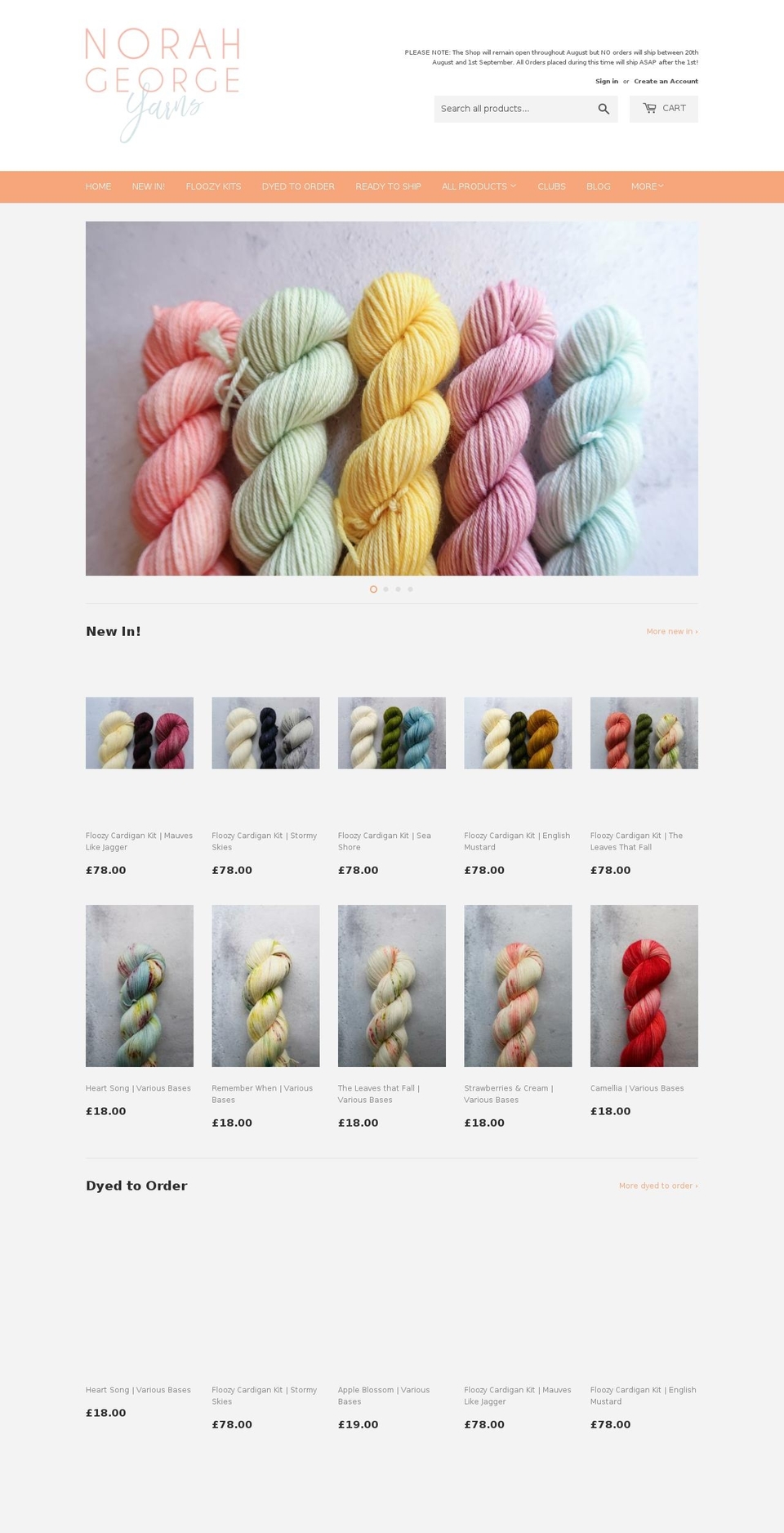 norahgeorgeyarns.co.uk shopify website screenshot