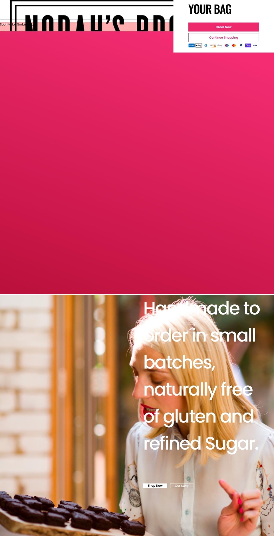 norahsbrownies.com shopify website screenshot