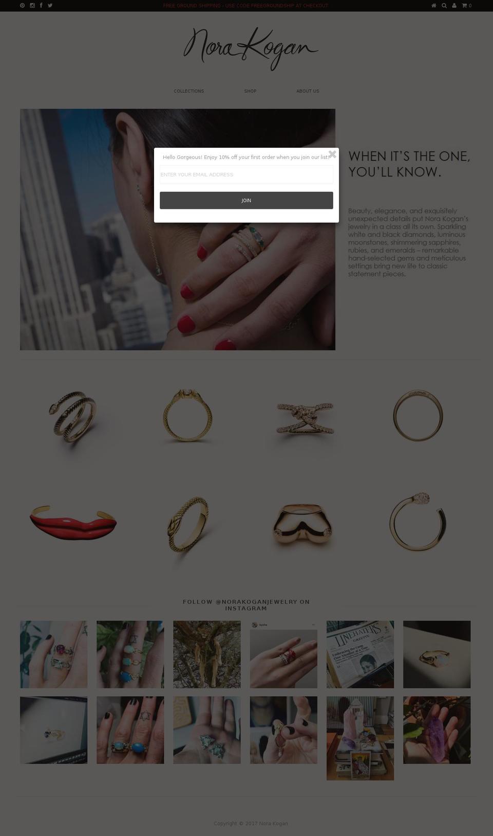 norakogan.com shopify website screenshot