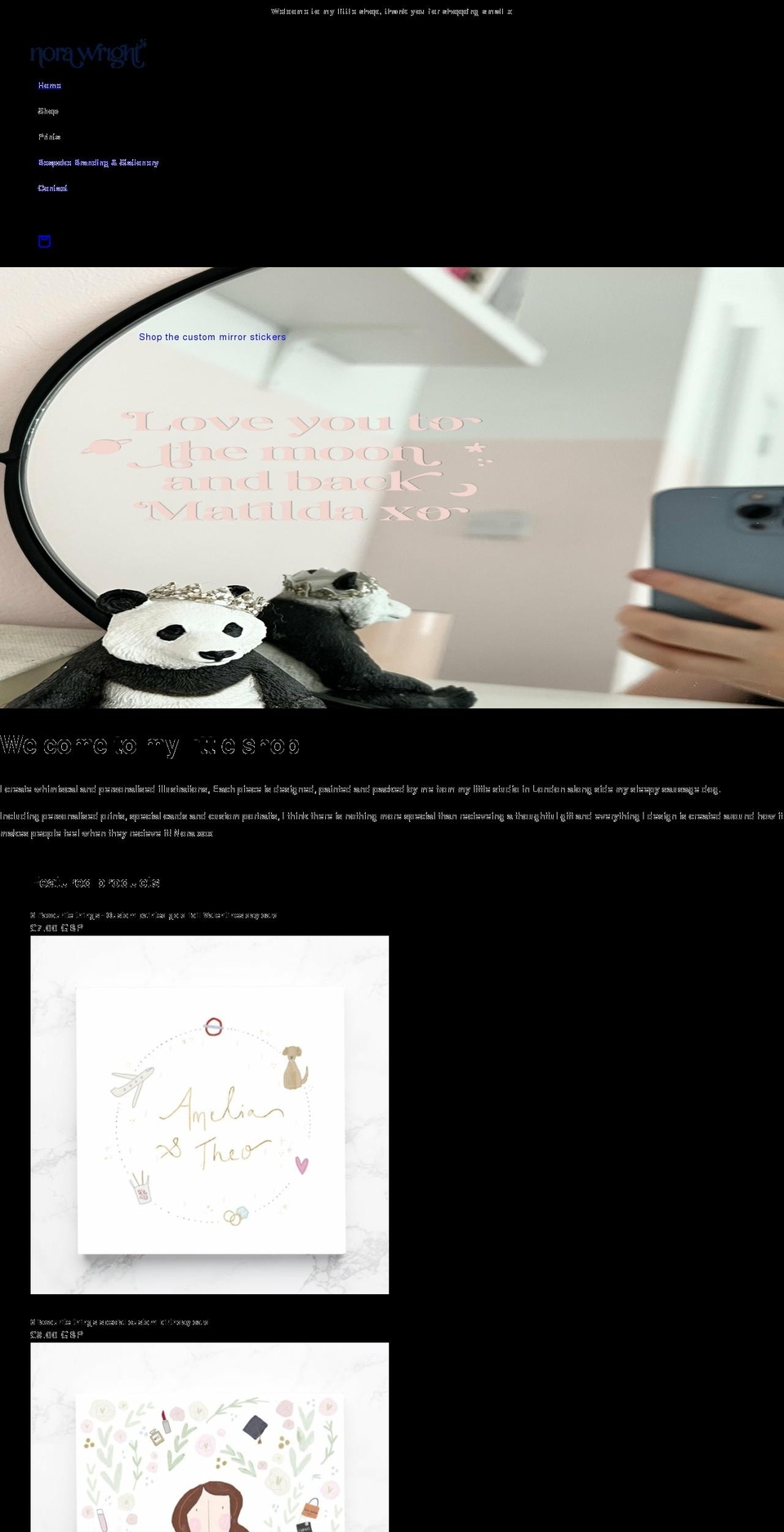 norawright.co.uk shopify website screenshot