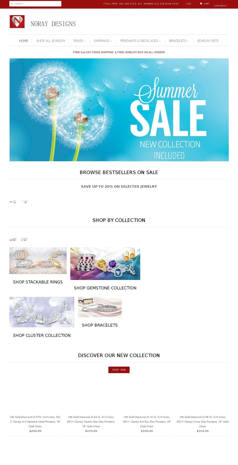 noraydesigns.com shopify website screenshot