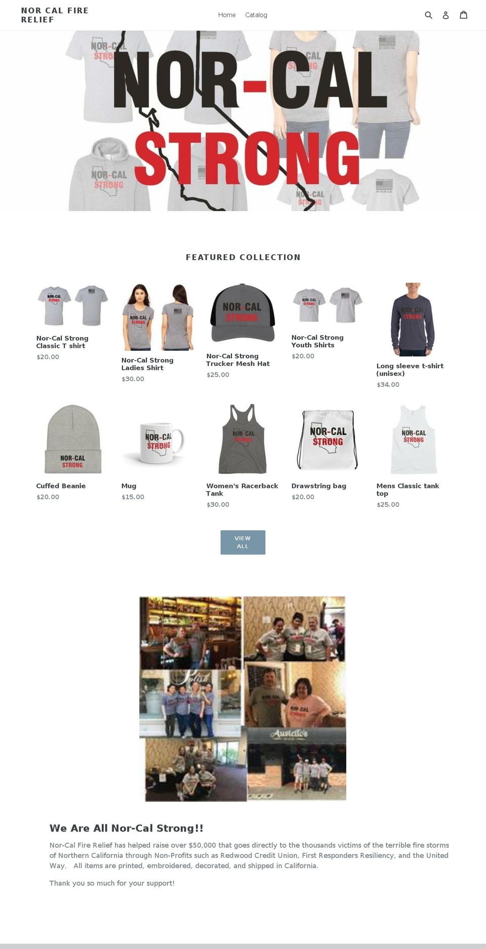 norcalfirerelief.com shopify website screenshot