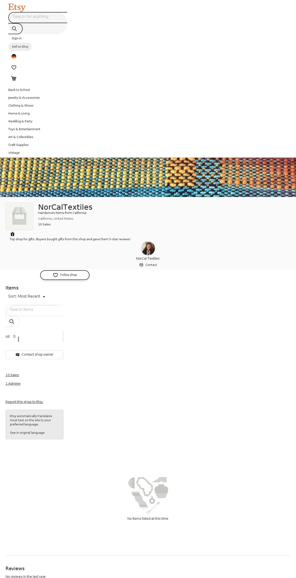 norcaltextiles.com — Shopify storefront screenshot