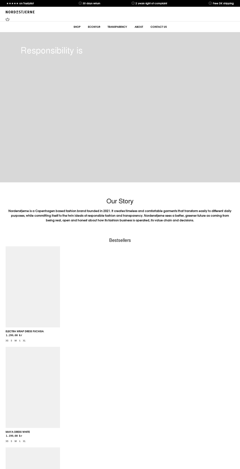 nordenstjerne.com shopify website screenshot