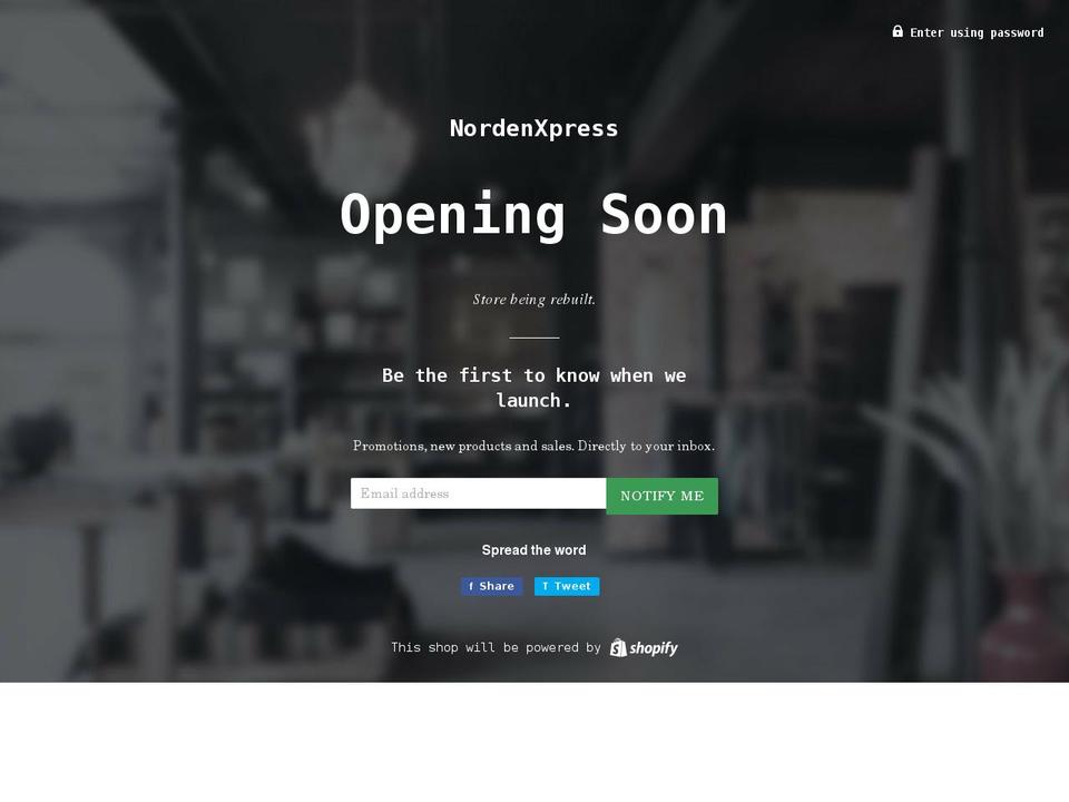 nordenxpress.com shopify website screenshot