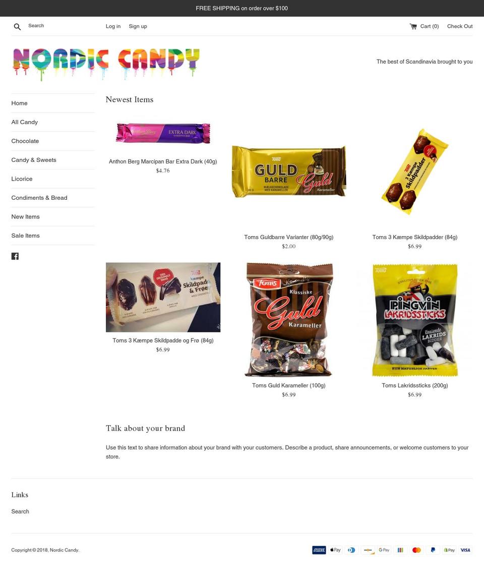 nordiccandy.com — Shopify storefront screenshot