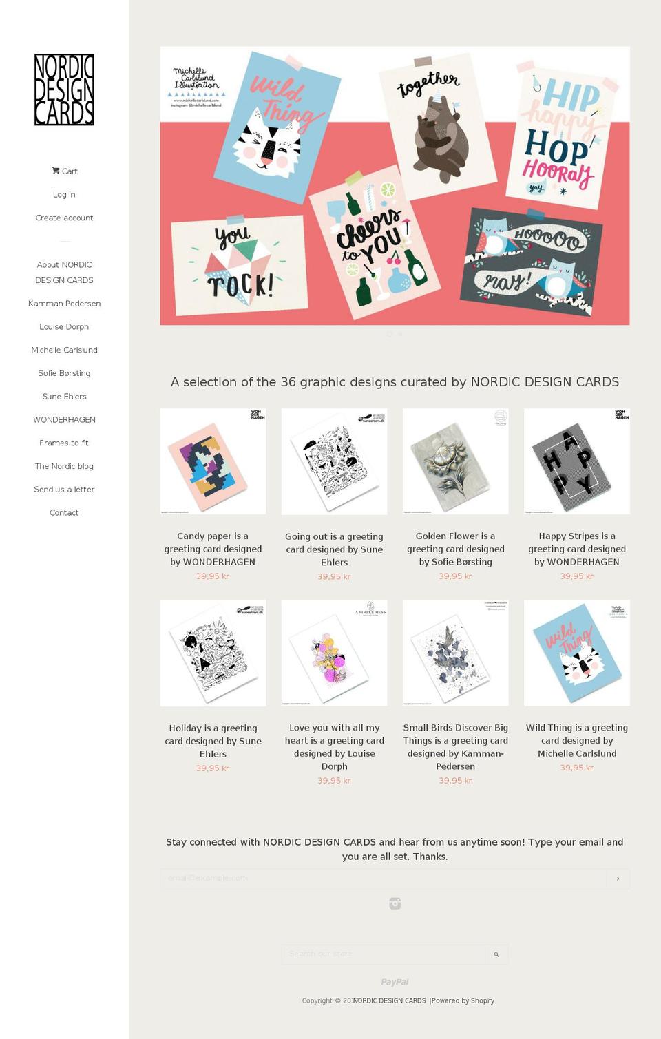 nordicdesigncards.com shopify website screenshot