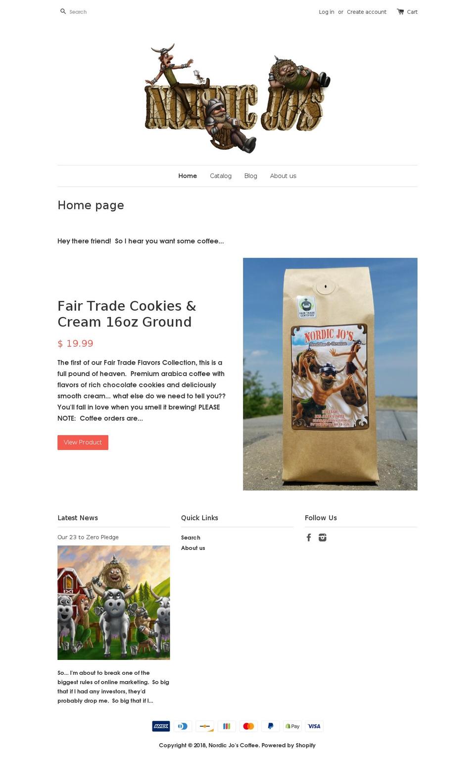 nordicjoscoffee.com shopify website screenshot