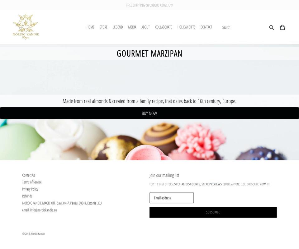 nordickandie.com shopify website screenshot