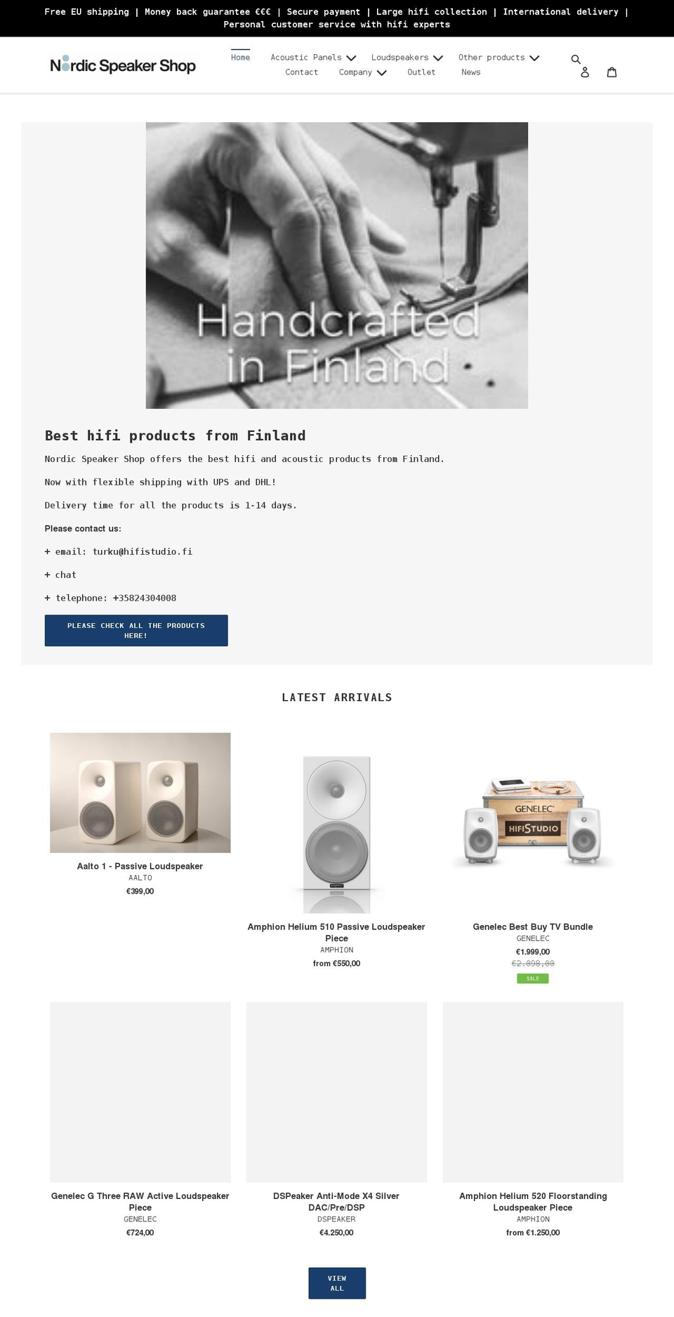 nordicspeakershop.com shopify website screenshot