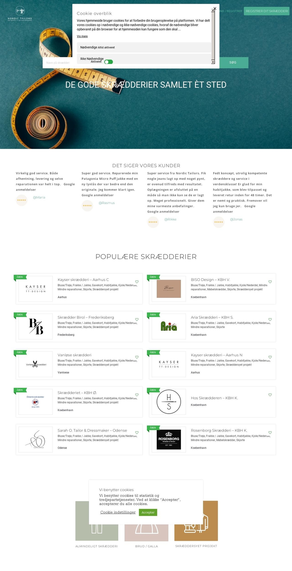 nordictailors.com — Shopify storefront screenshot