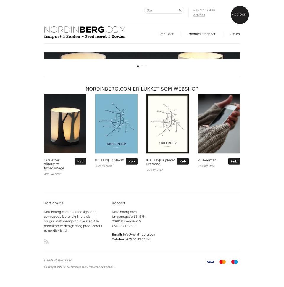 nordinberg.com shopify website screenshot