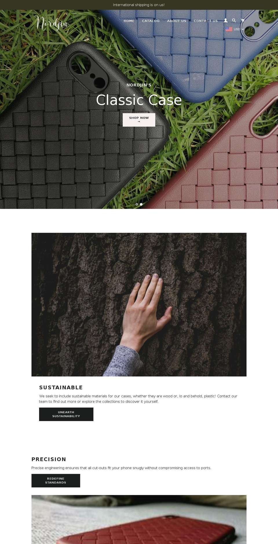 nordjincases.com shopify website screenshot