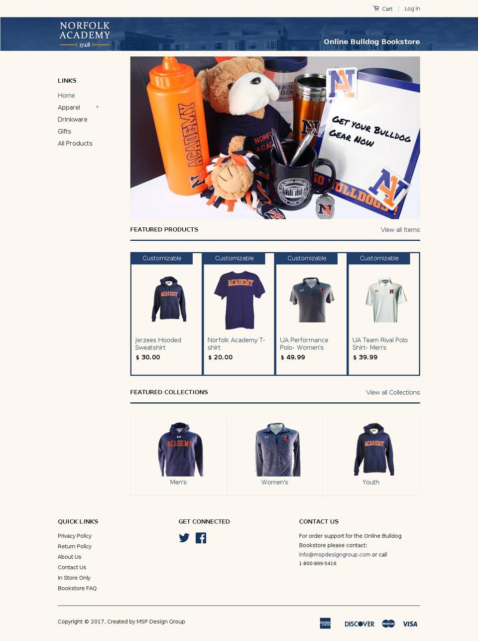 norfolkacademystore.com shopify website screenshot