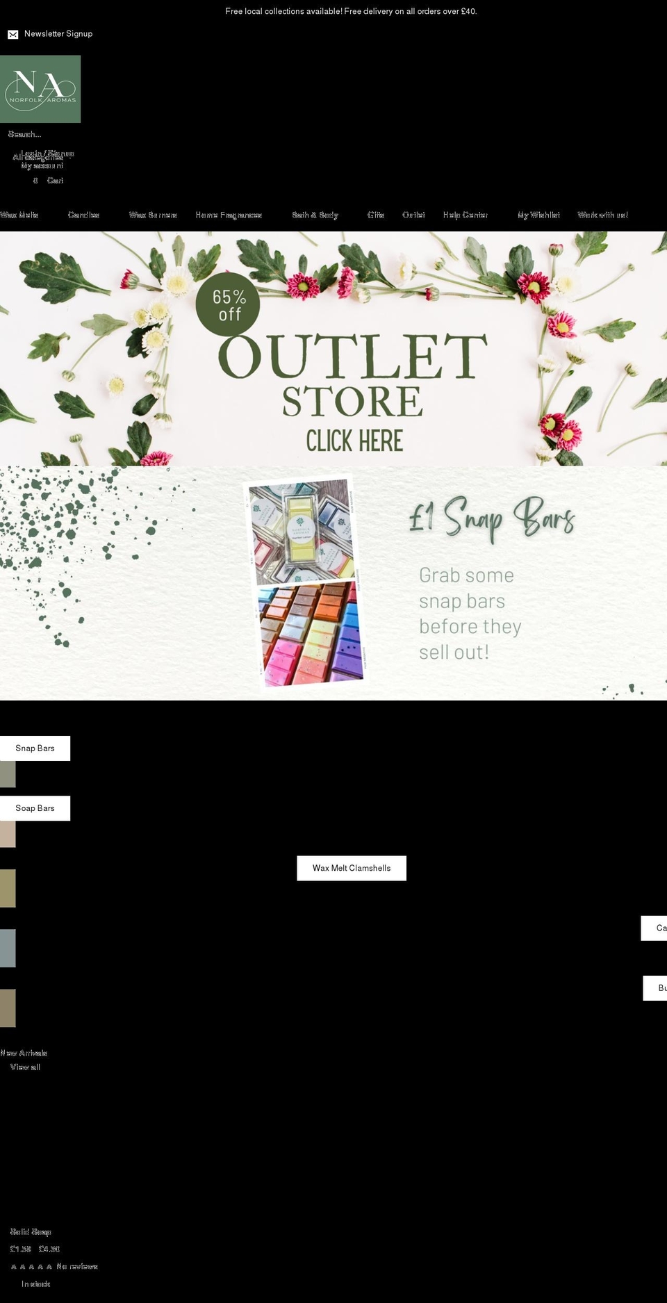 norfolkaromas.co.uk shopify website screenshot