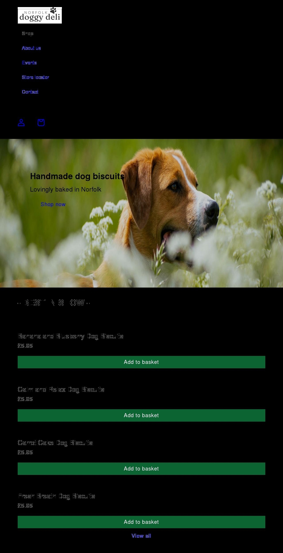 norfolkdoggydeli.co.uk shopify website screenshot