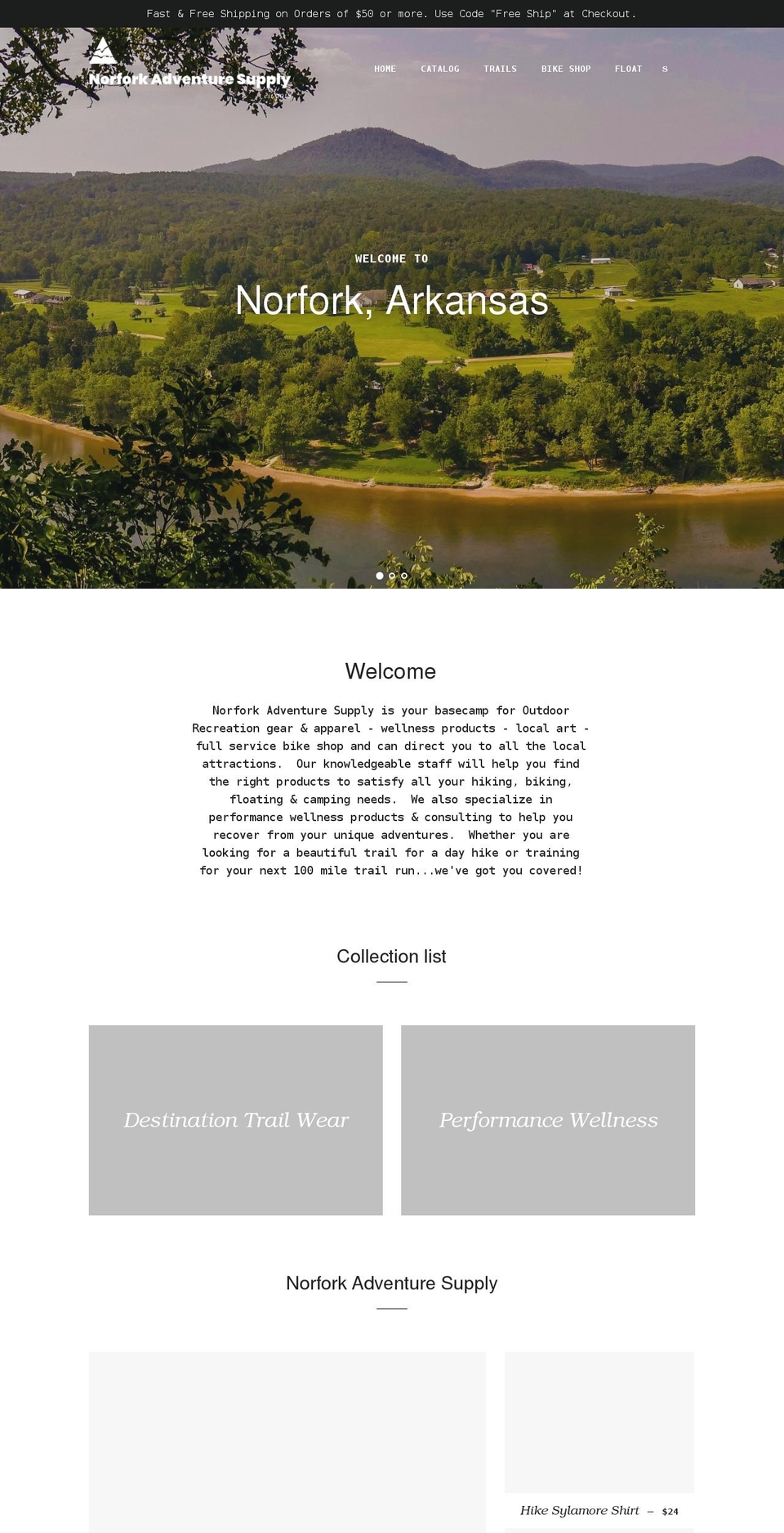 norforkadventure.com shopify website screenshot
