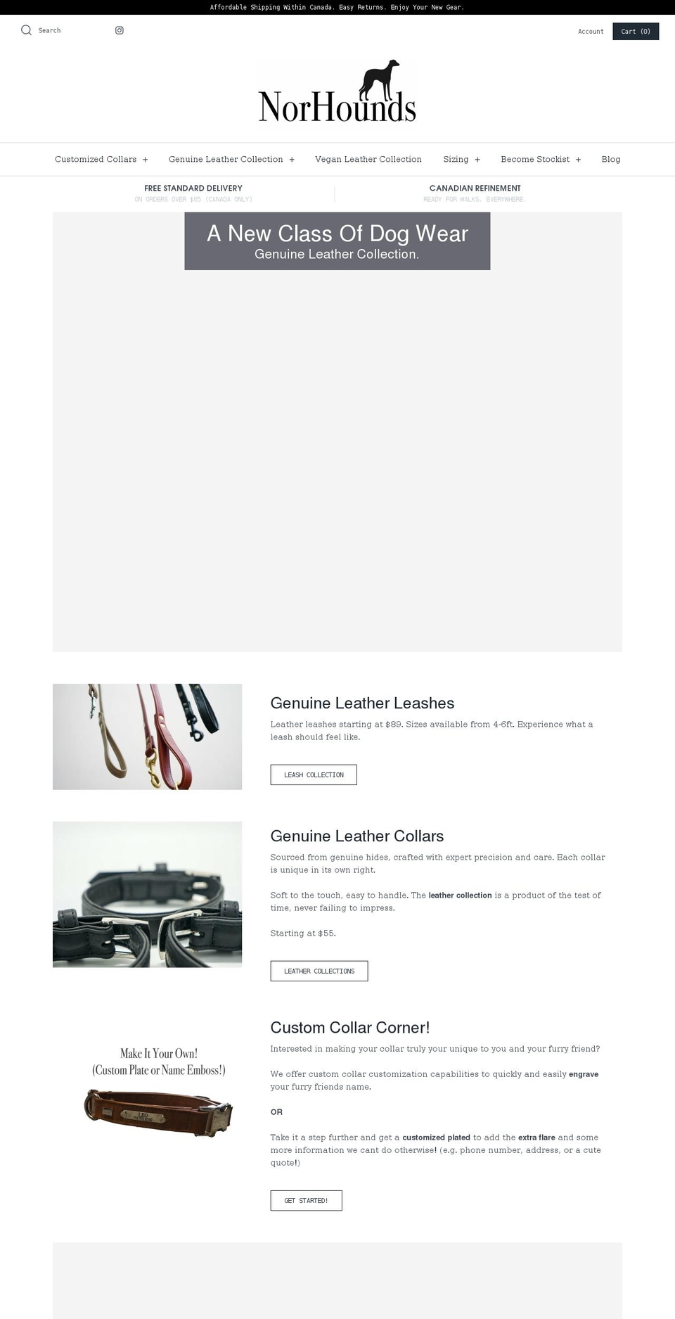 norhounds.ca shopify website screenshot