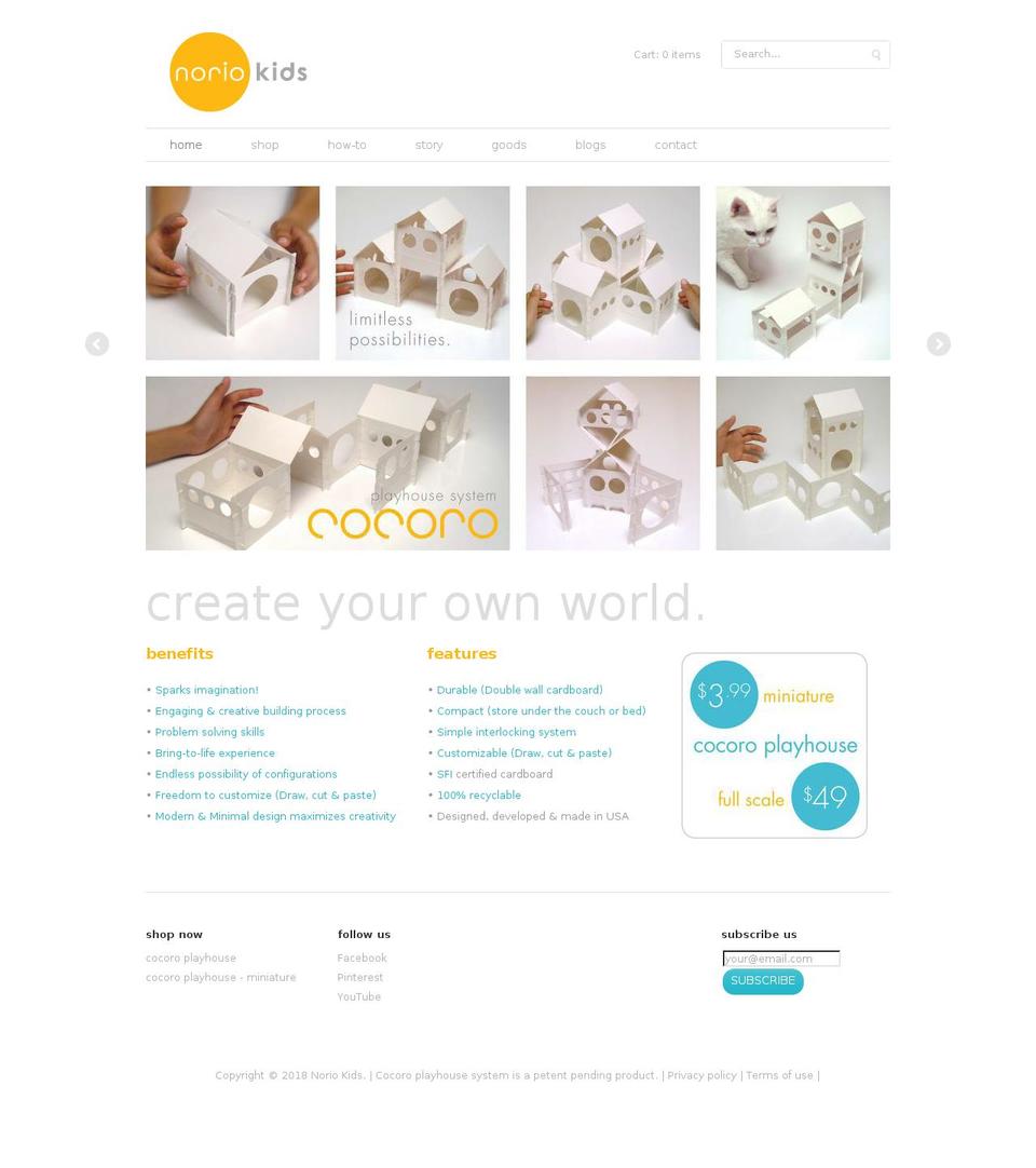 Minimo Shopify theme site example noriokids.com