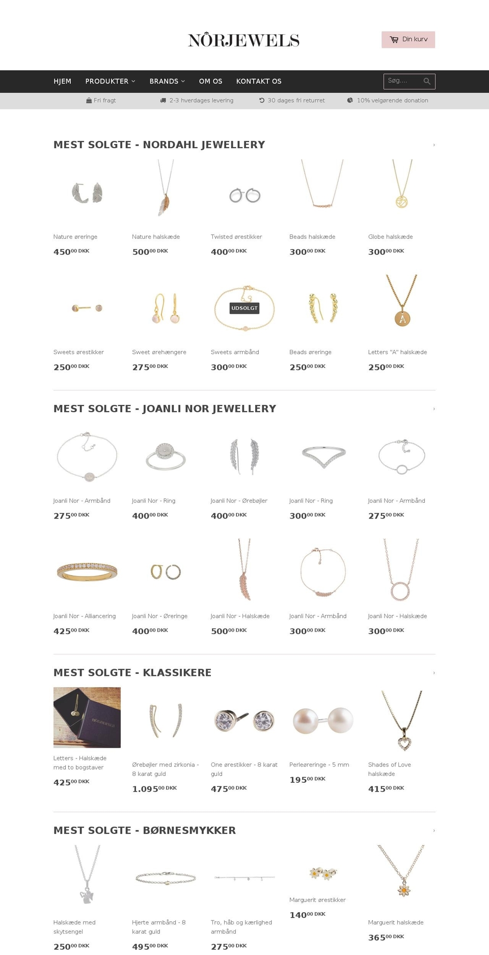 norjewels.dk shopify website screenshot