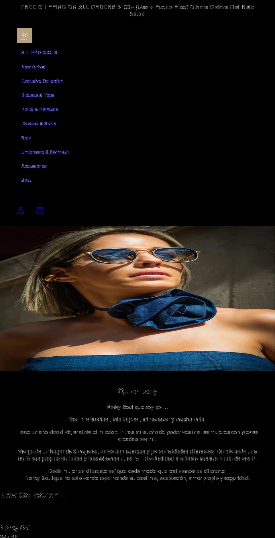 norkyboutique.com shopify website screenshot