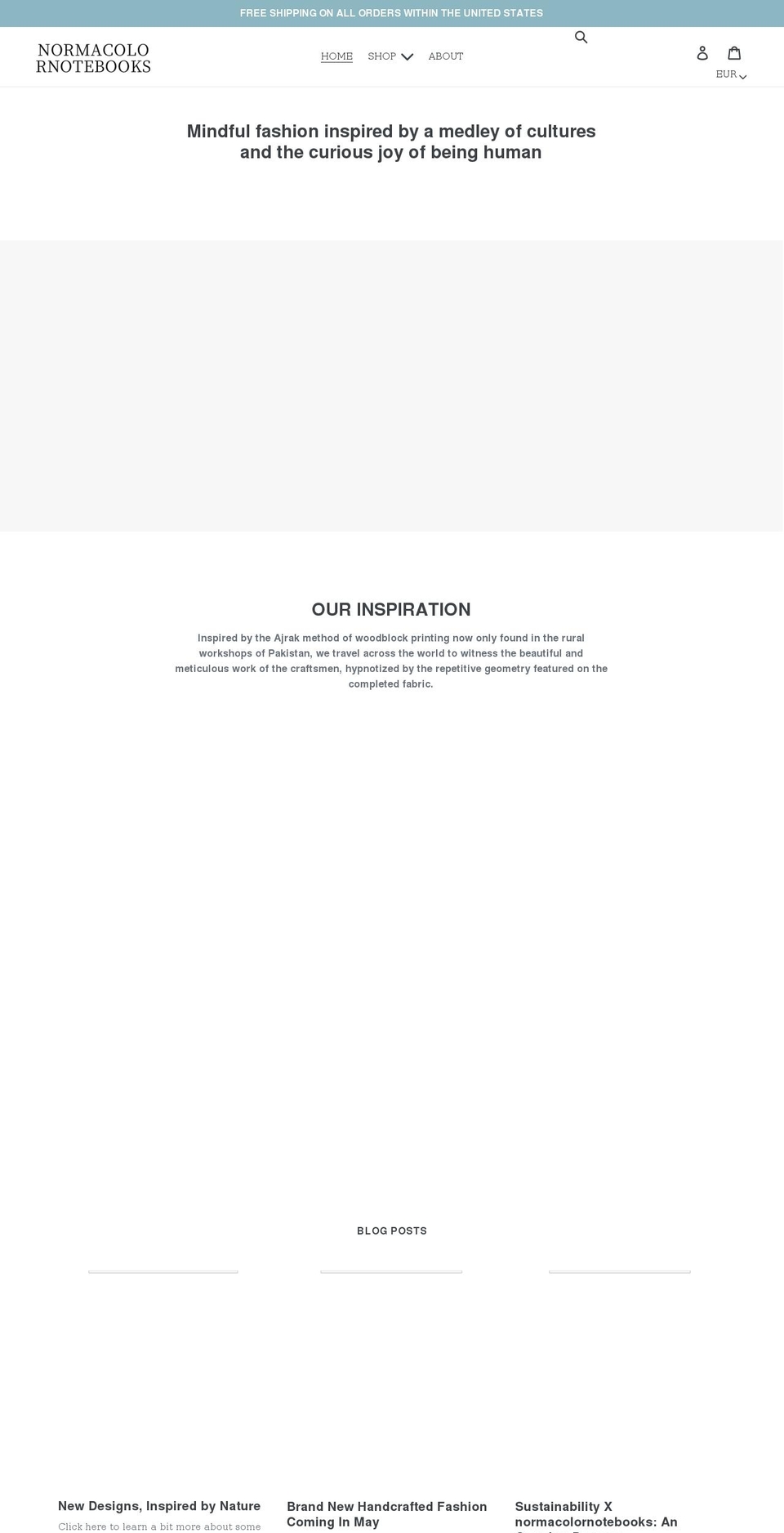 normacolornotebooks.com shopify website screenshot