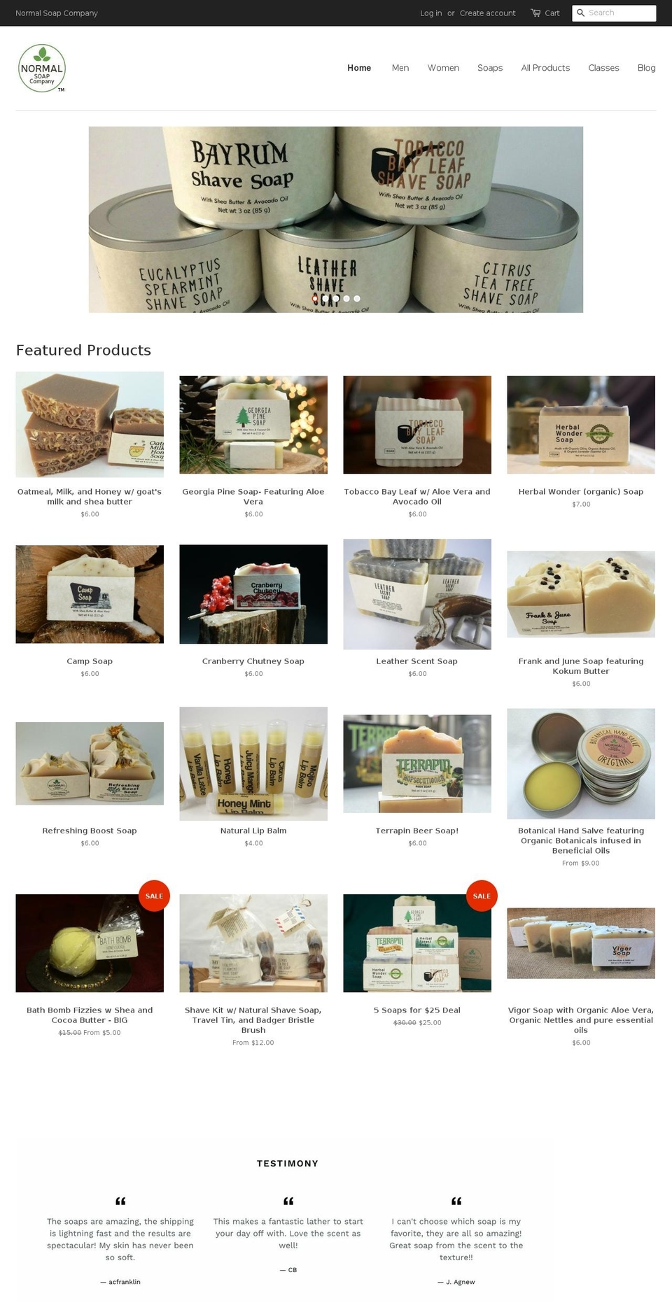 normalsoap.com shopify website screenshot