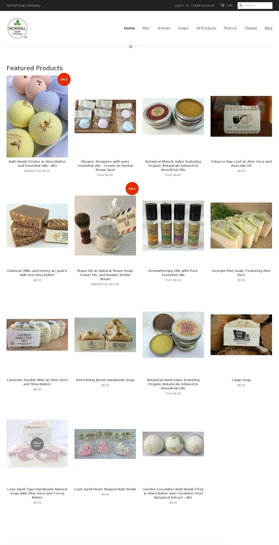 normalsoapcompany.com — Shopify storefront screenshot