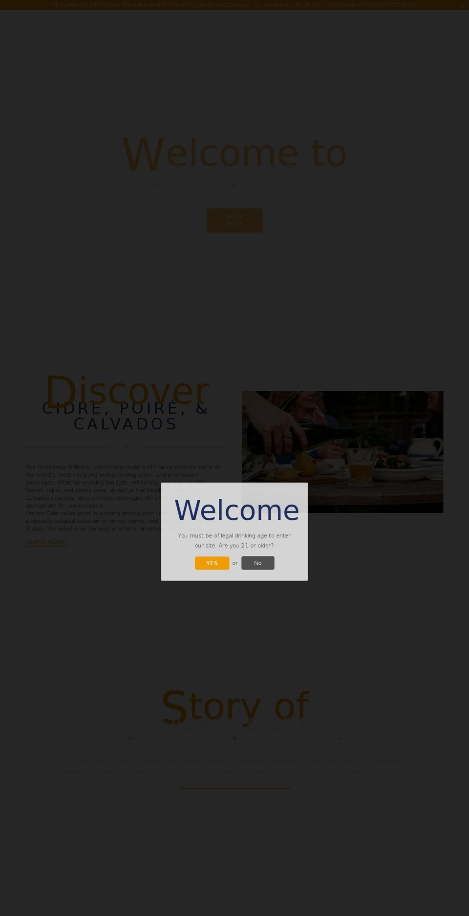 normandycider.com — Shopify storefront screenshot