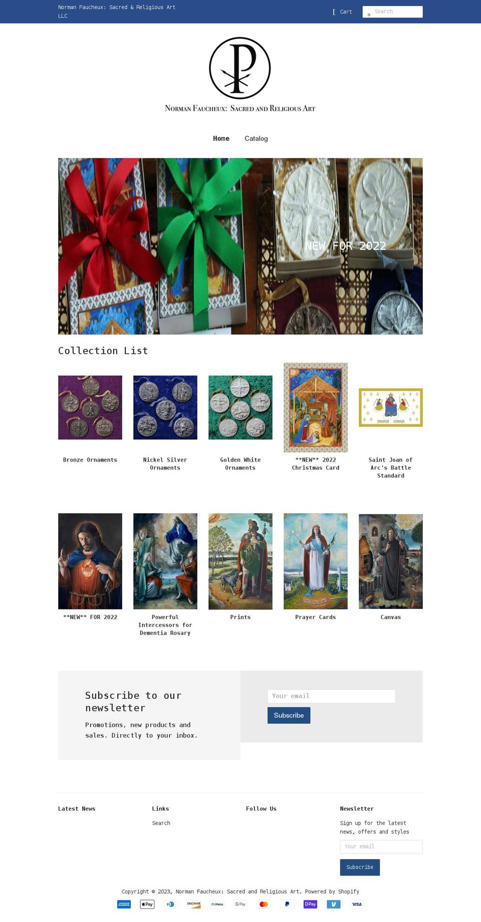 normanfaucheuxart.com shopify website screenshot