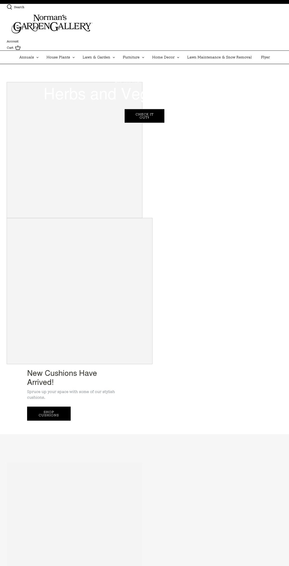 normansgardengallery.ca shopify website screenshot