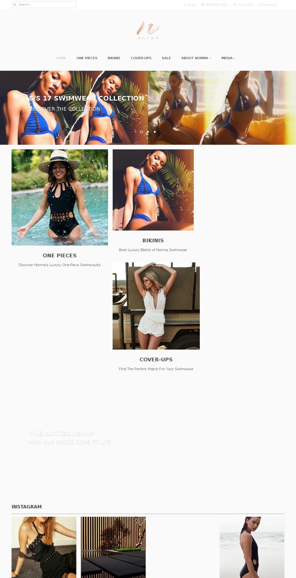 normaswimwear.com shopify website screenshot