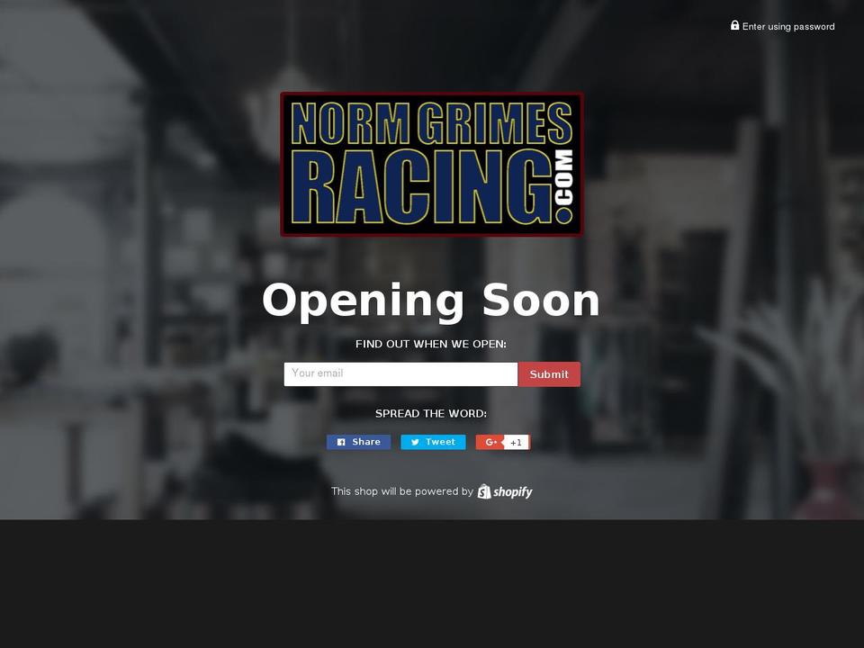 normgrimesracing.com shopify website screenshot