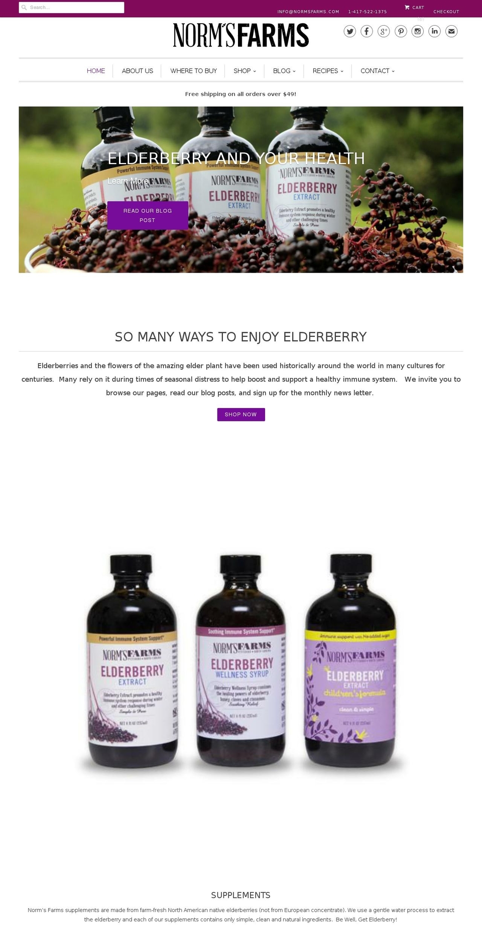 normsfarms.net shopify website screenshot