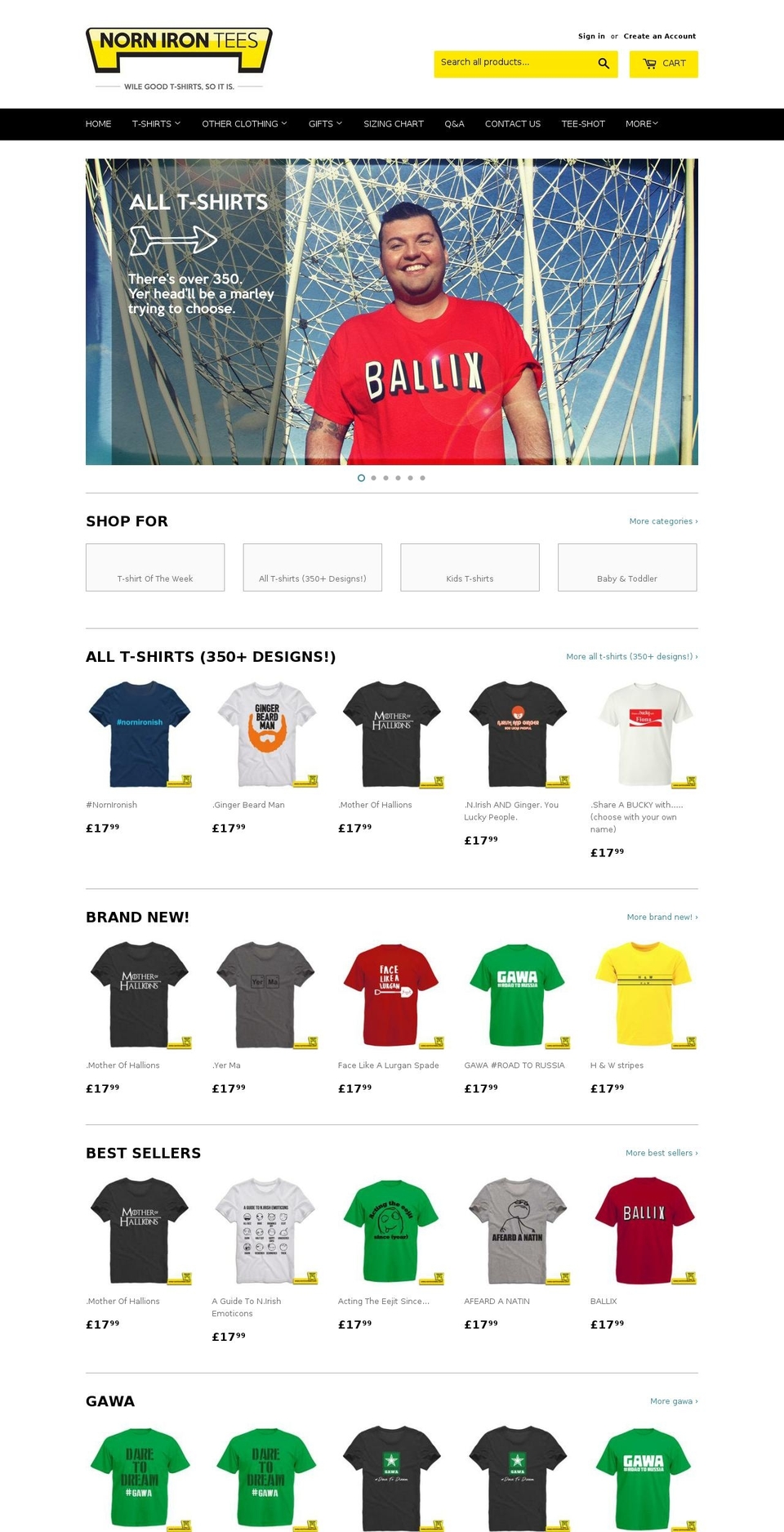 nornirontees.com shopify website screenshot