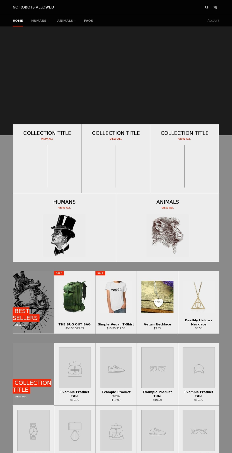 norobotsallowed.net shopify website screenshot