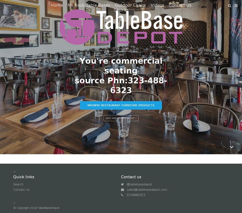 norocktablebases.com — Shopify storefront screenshot