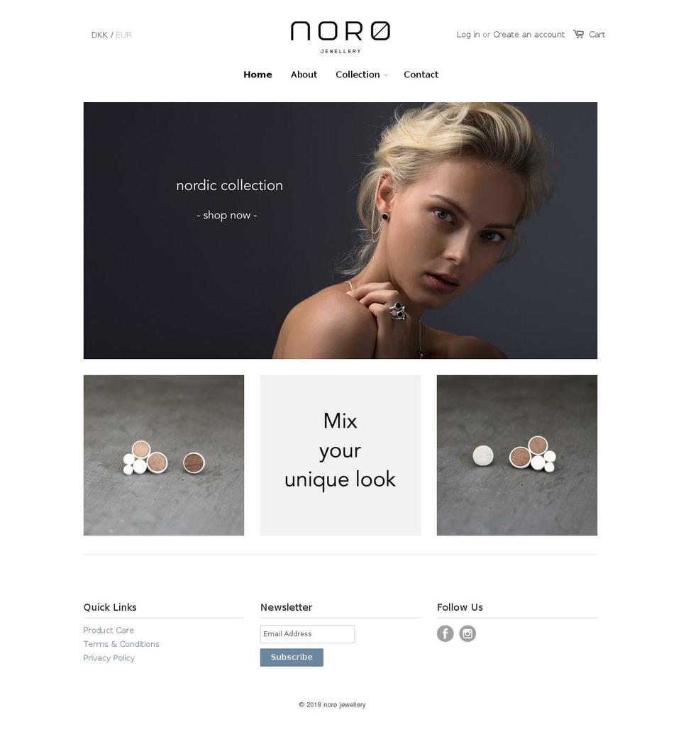 noroejewellery.com — Shopify storefront screenshot