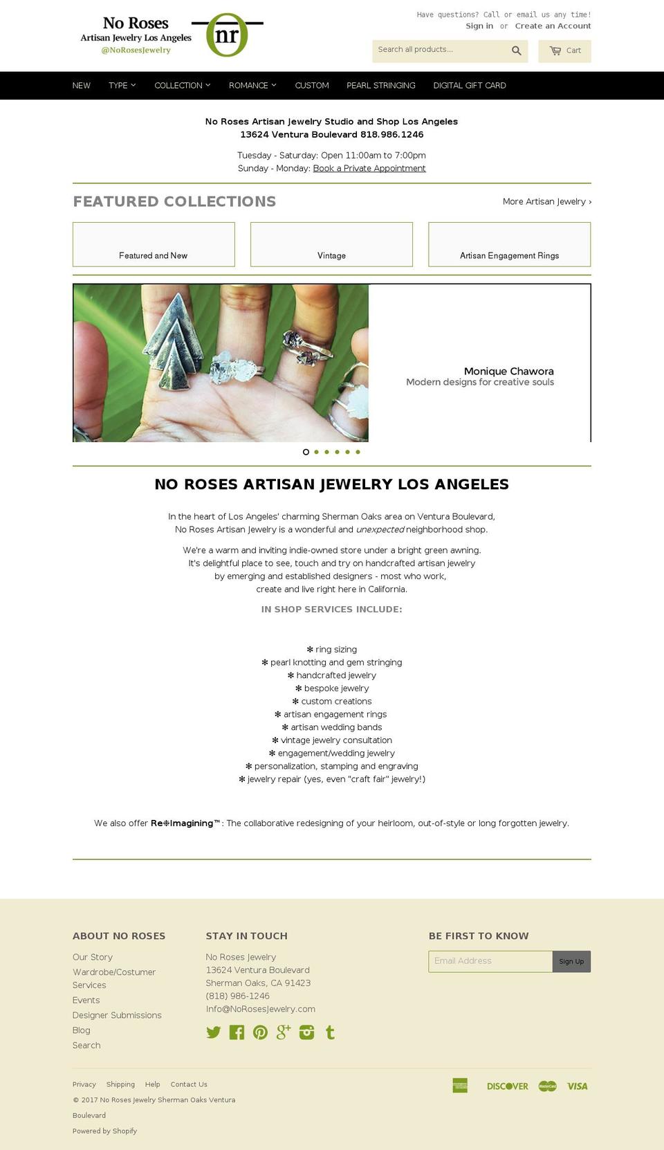 norosesjewelry.com shopify website screenshot