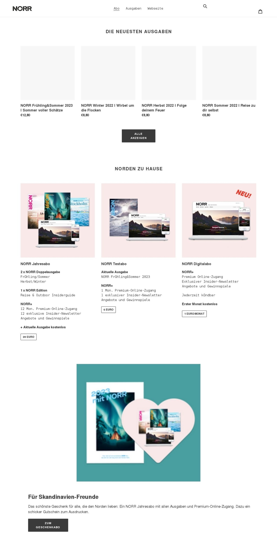 norr.store shopify website screenshot