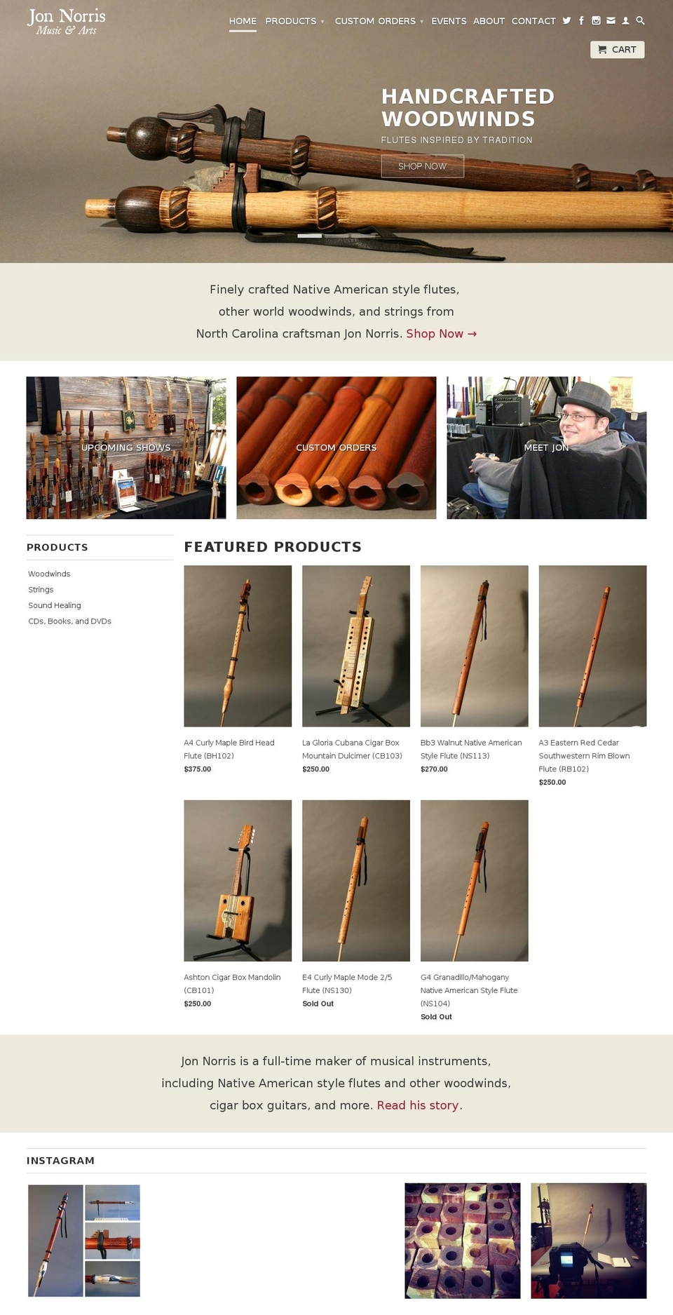 norrisflutes.com shopify website screenshot