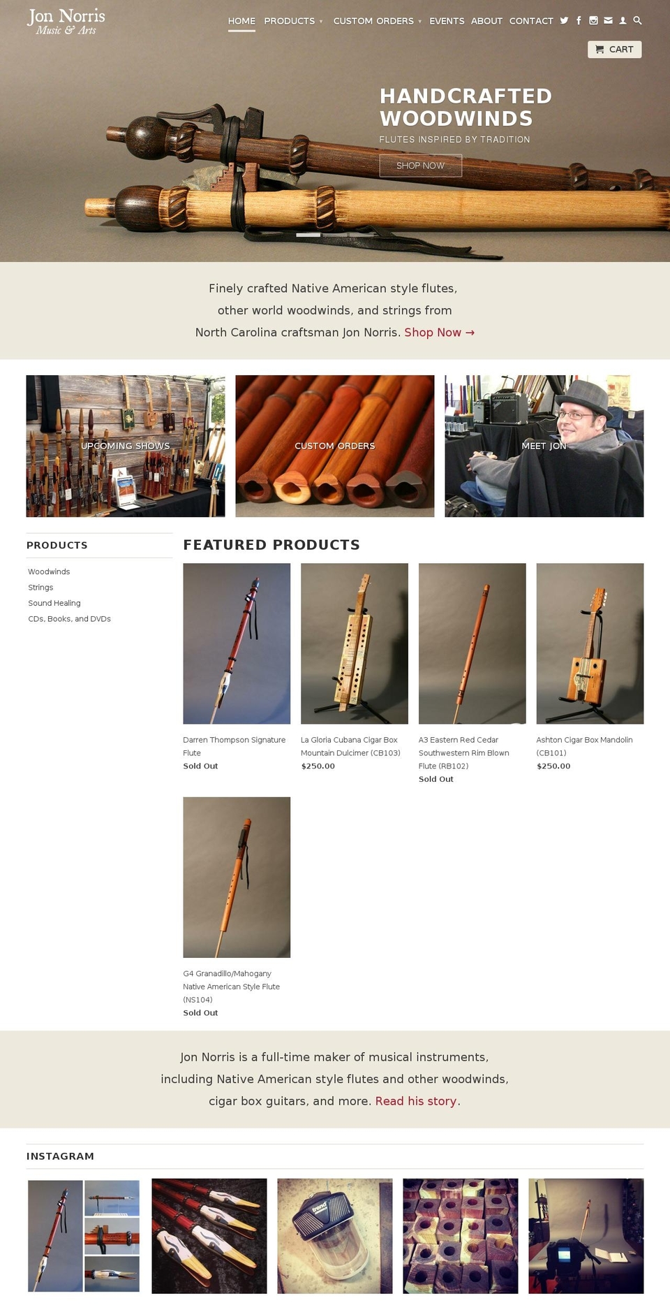 norrismusicandarts.com shopify website screenshot