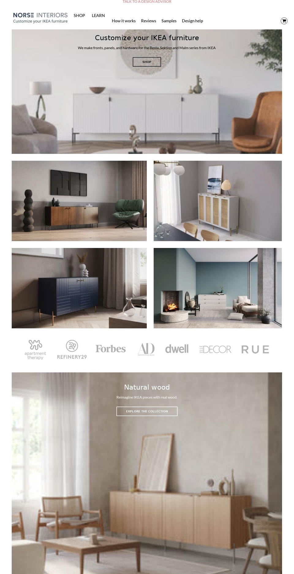 norseinteriors.com shopify website screenshot