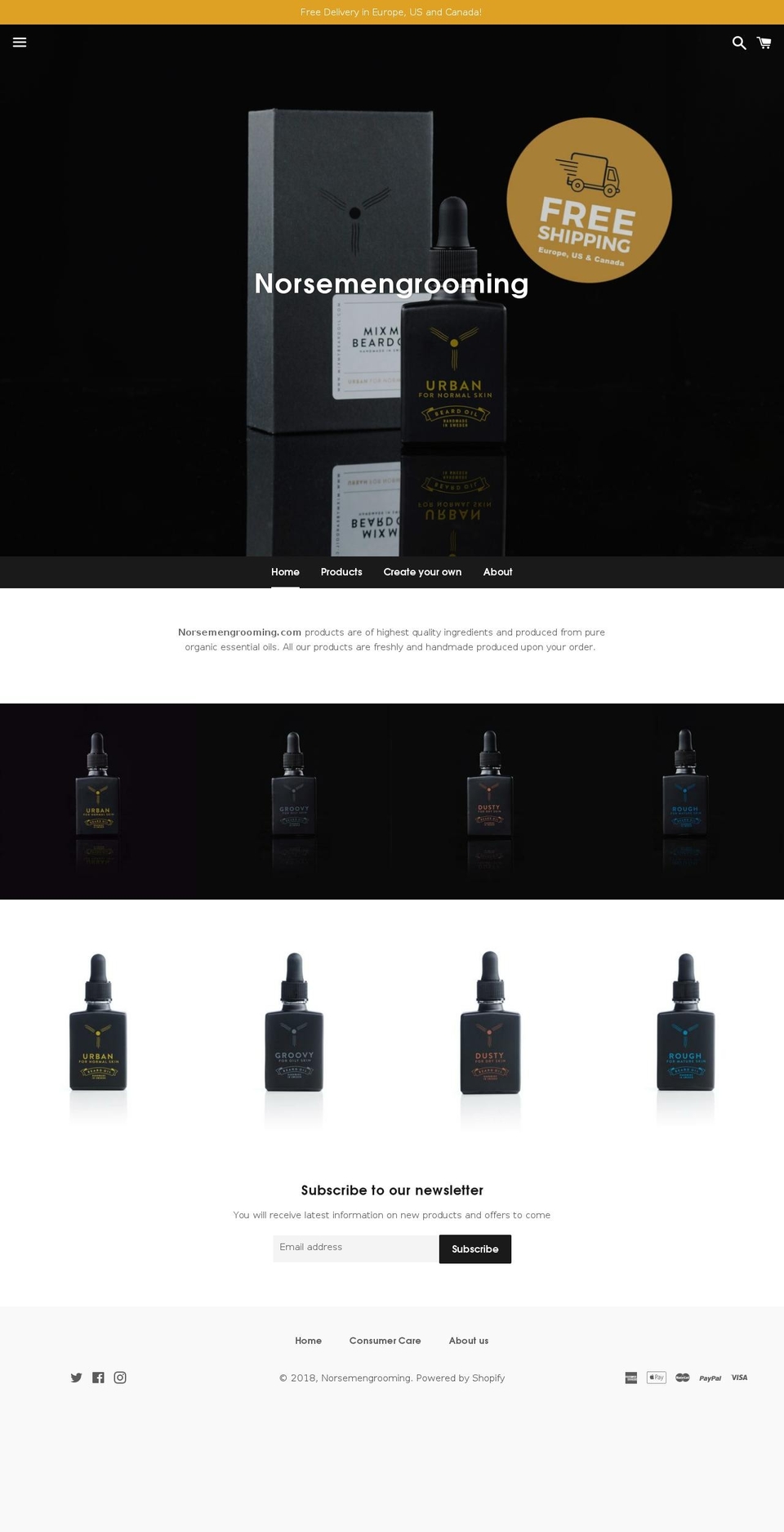 norsemengrooming.com shopify website screenshot