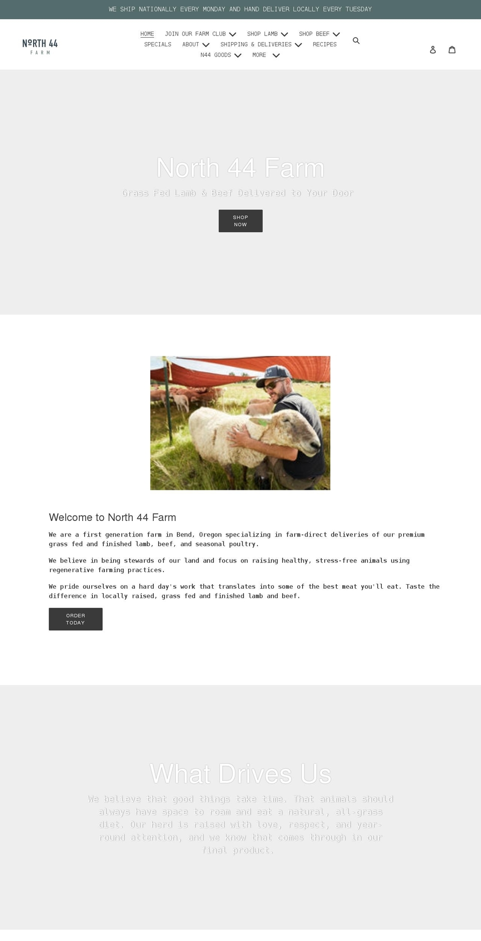 north44farm.com shopify website screenshot