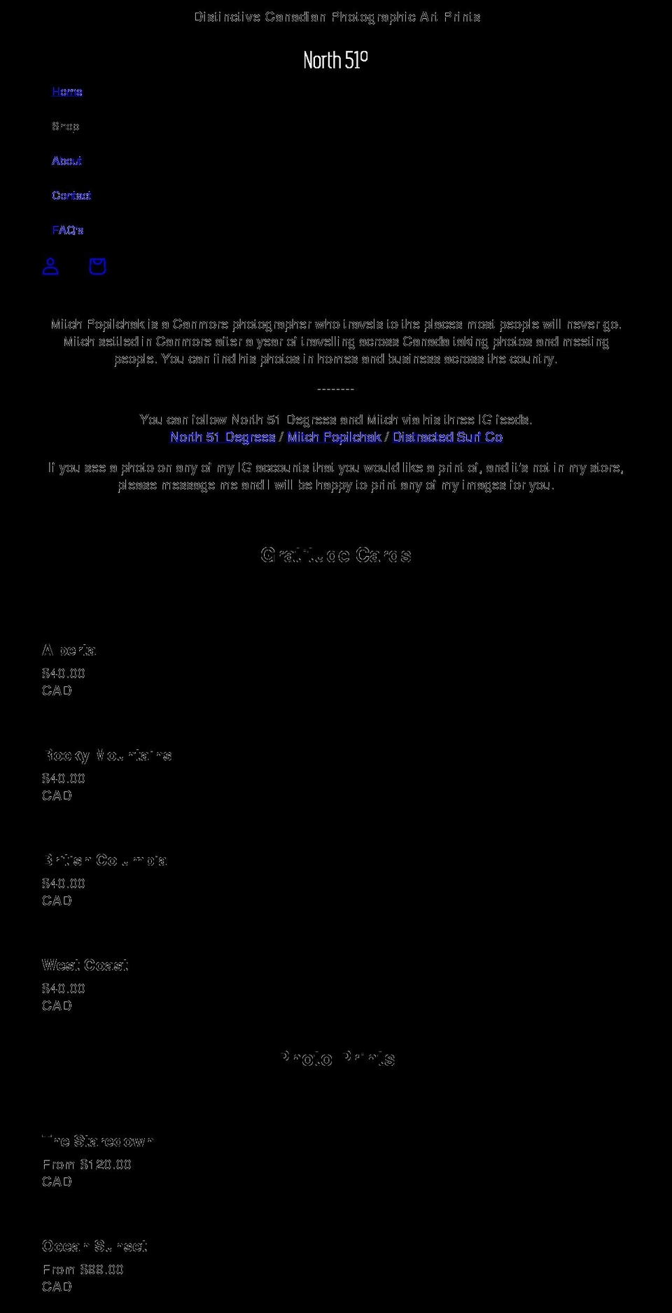 north51degrees.com shopify website screenshot