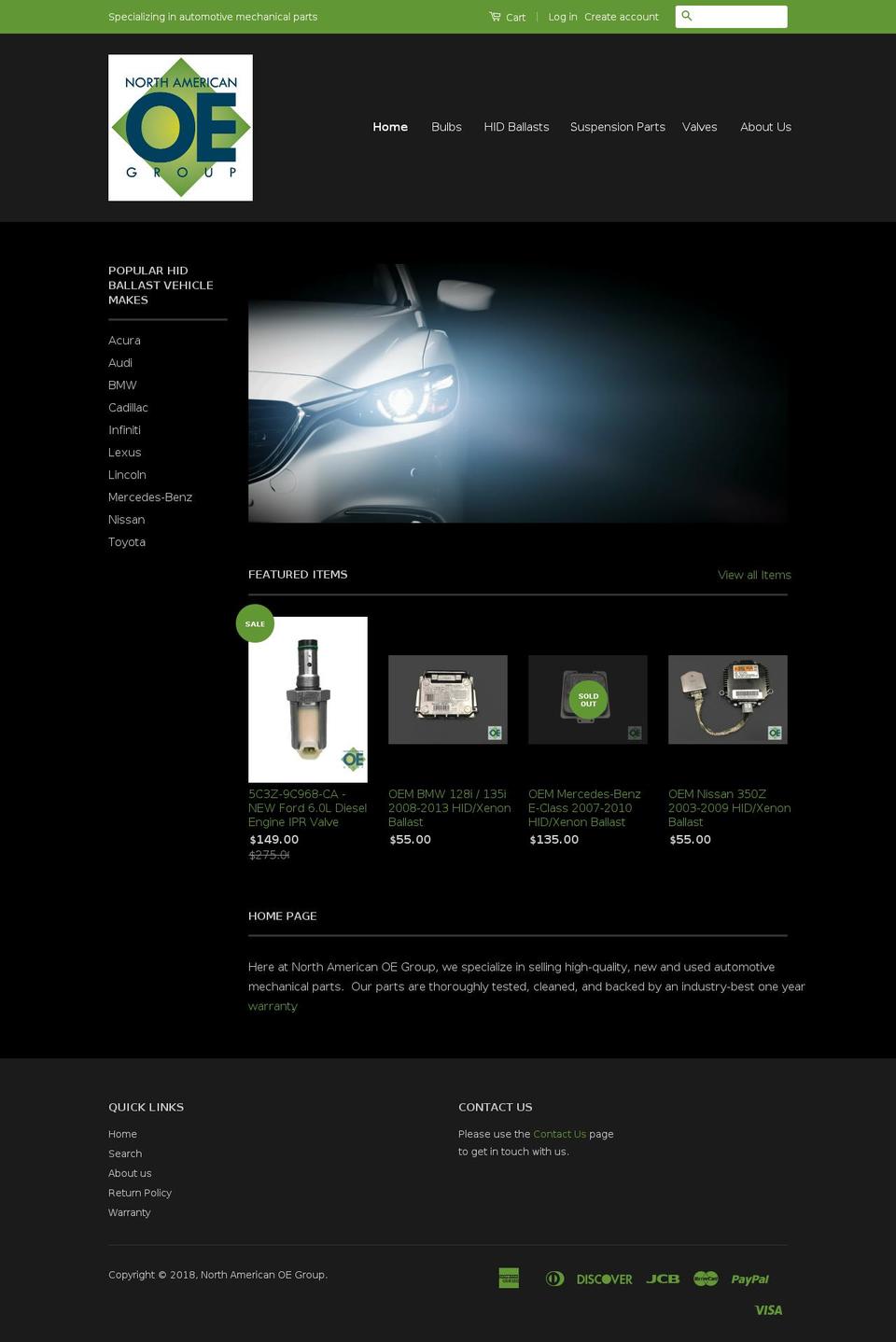 northamericanoegroup.com — Shopify storefront screenshot