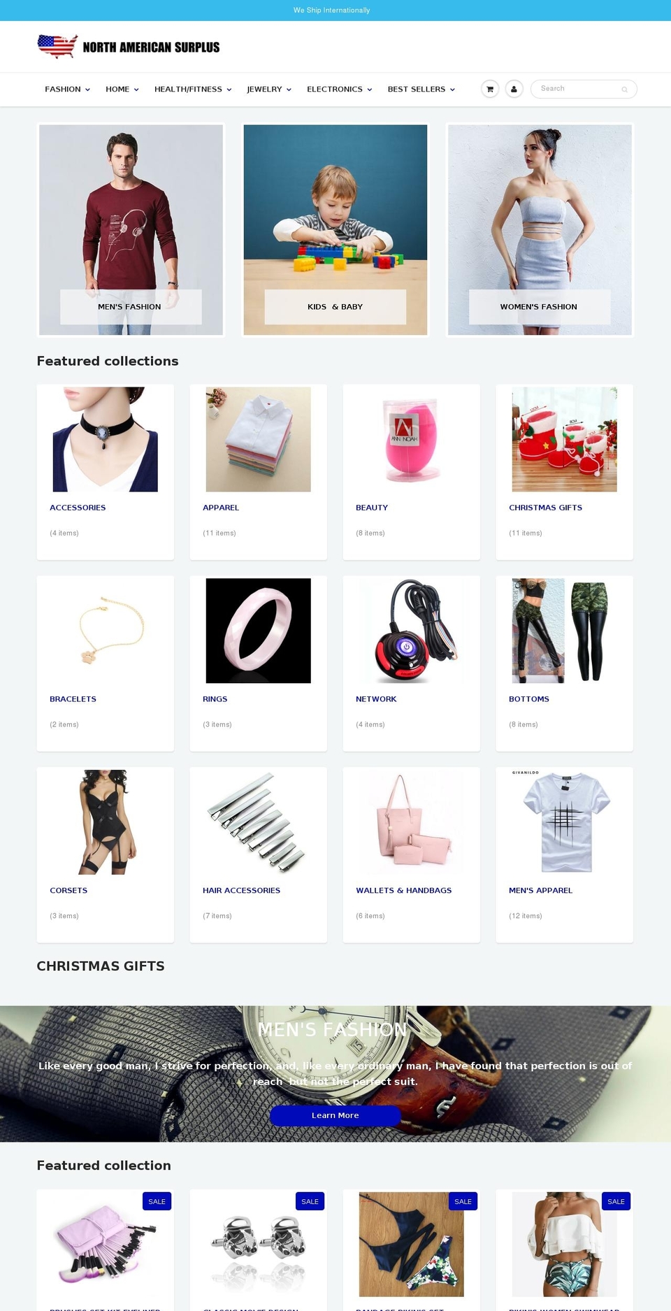 northamericansurplus.com — Shopify storefront screenshot